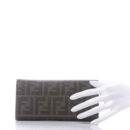 Fendi Zucca Spalmati Vitello Elite Continental Wallet Tobacco Viola 2 of 13