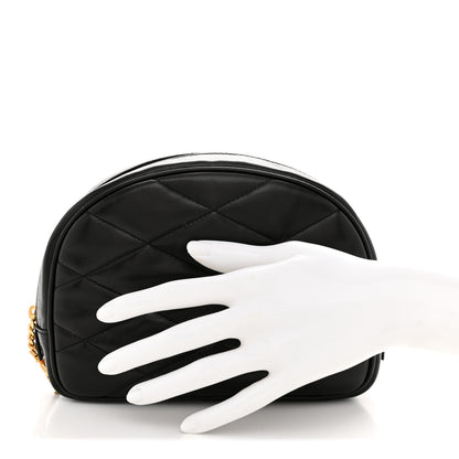 Saint Laurent Lambskin Quilted Lolita Cosmetic Pouch Black 2 of 7