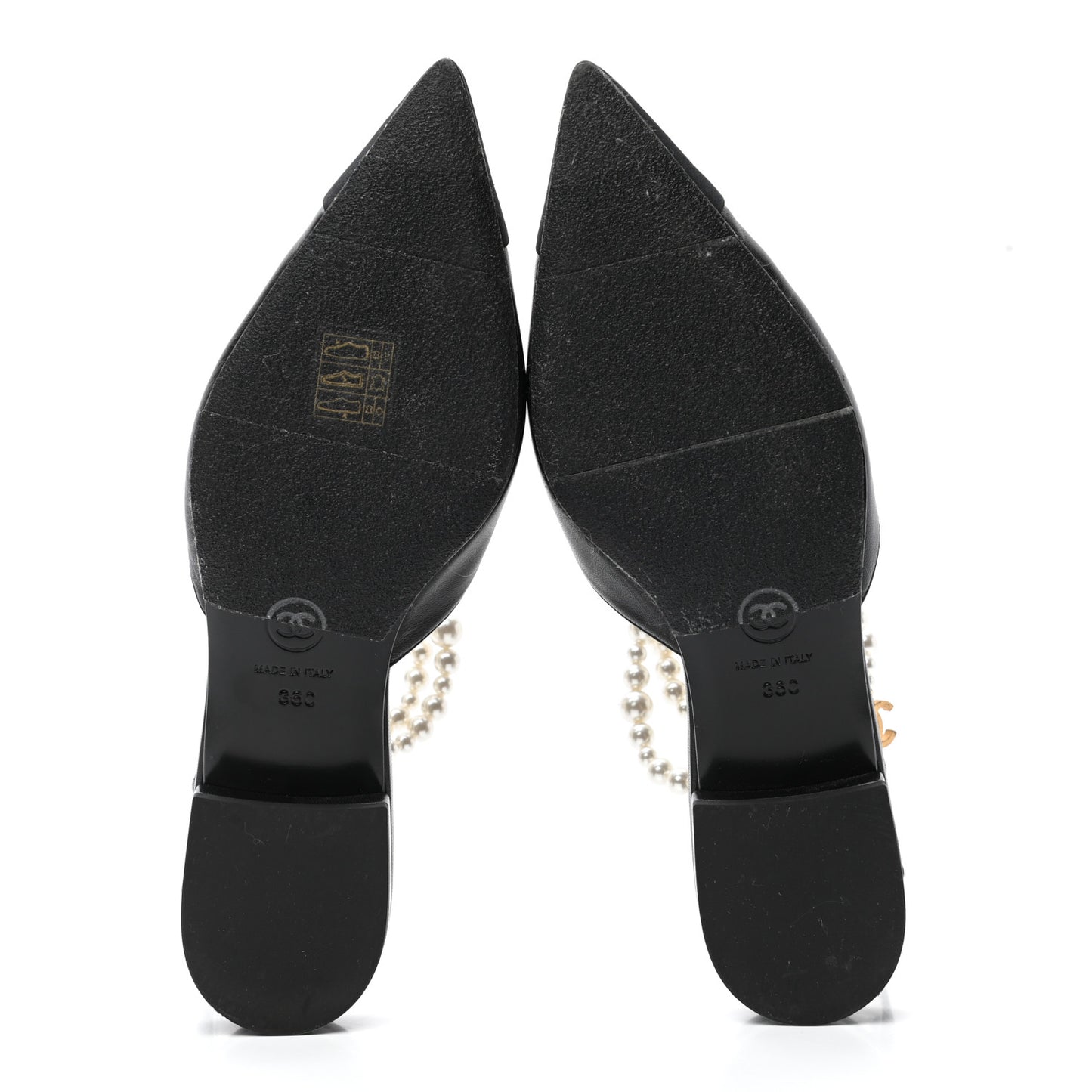 Lambskin Grosgrain Cap Toe Pearl Slingbacks 36 Black