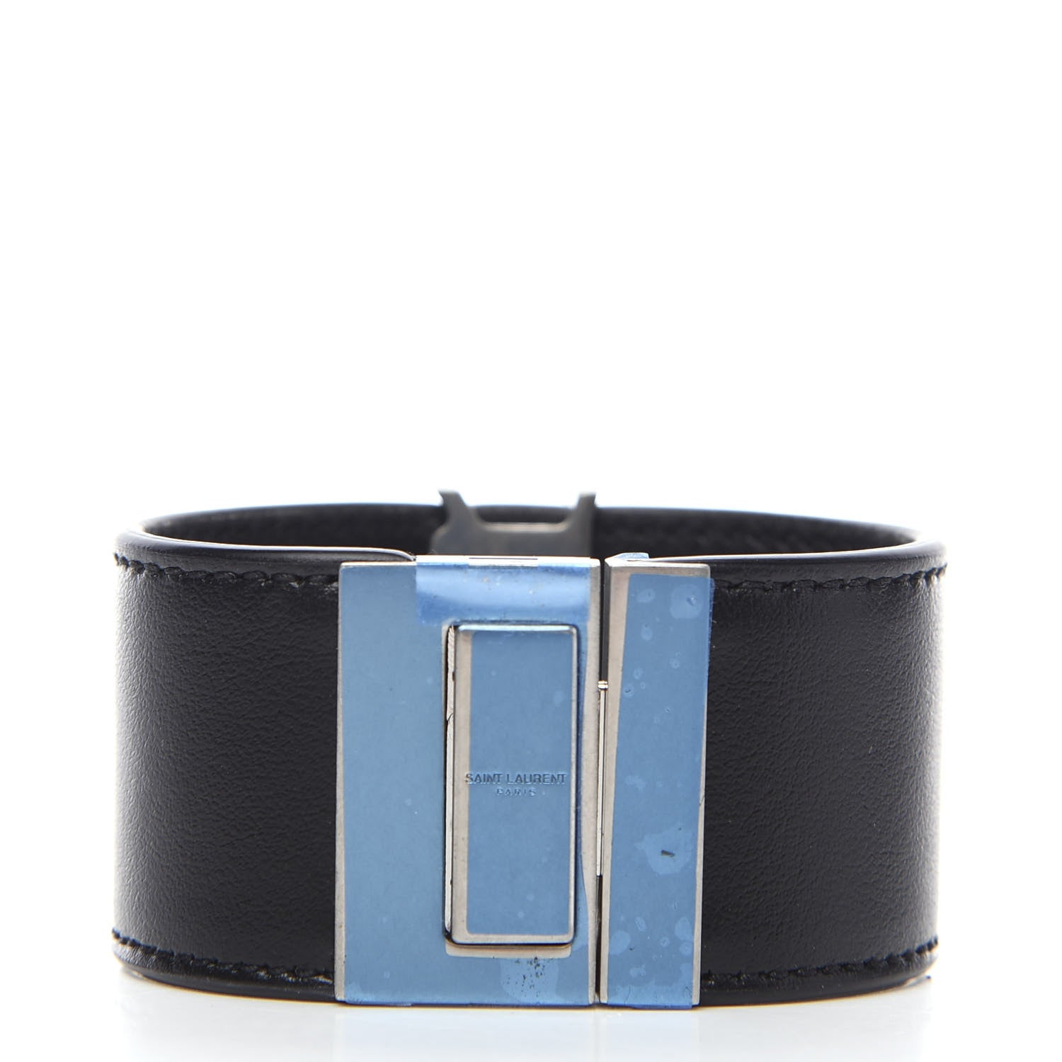 Saint Laurent Calfskin Monogram Bracelet Black 2 of 5