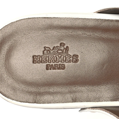 Hermes Calfskin Carlotta Mules 41 White 8 of 11