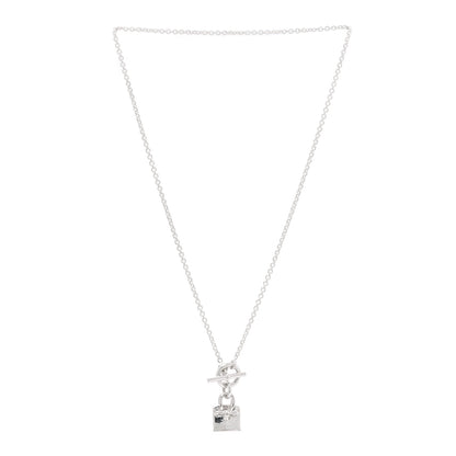 Hermes Sterling Silver Birkin Amulette Pendant Necklace 2 of 4