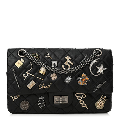 Chanel Aged Calfskin Lucky Charms 2.55 Reissue 225 Flap Black 1 of 13