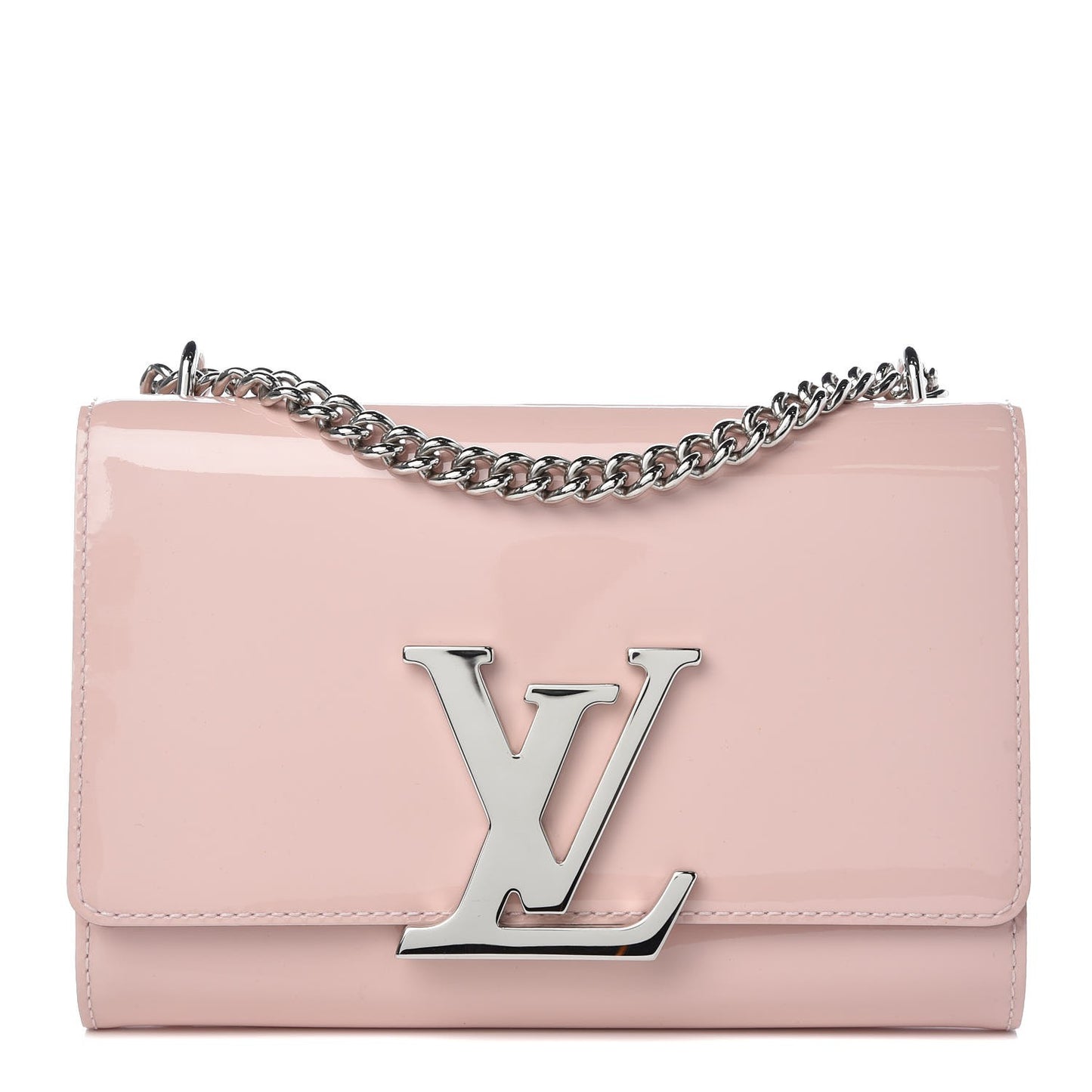 Patent Chain Louise MM Rose Ballerine