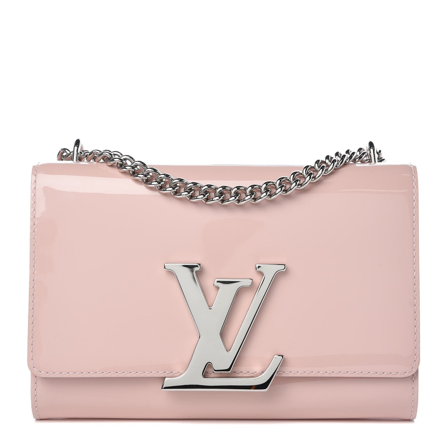 Louis Vuitton Patent Chain Louise MM Rose Ballerine 1 of 9