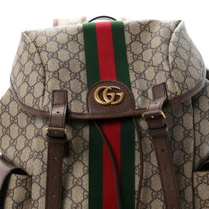 Gucci GG Supreme Monogram Medium Ophidia Double Buckle Backpack Brown 8 of 10