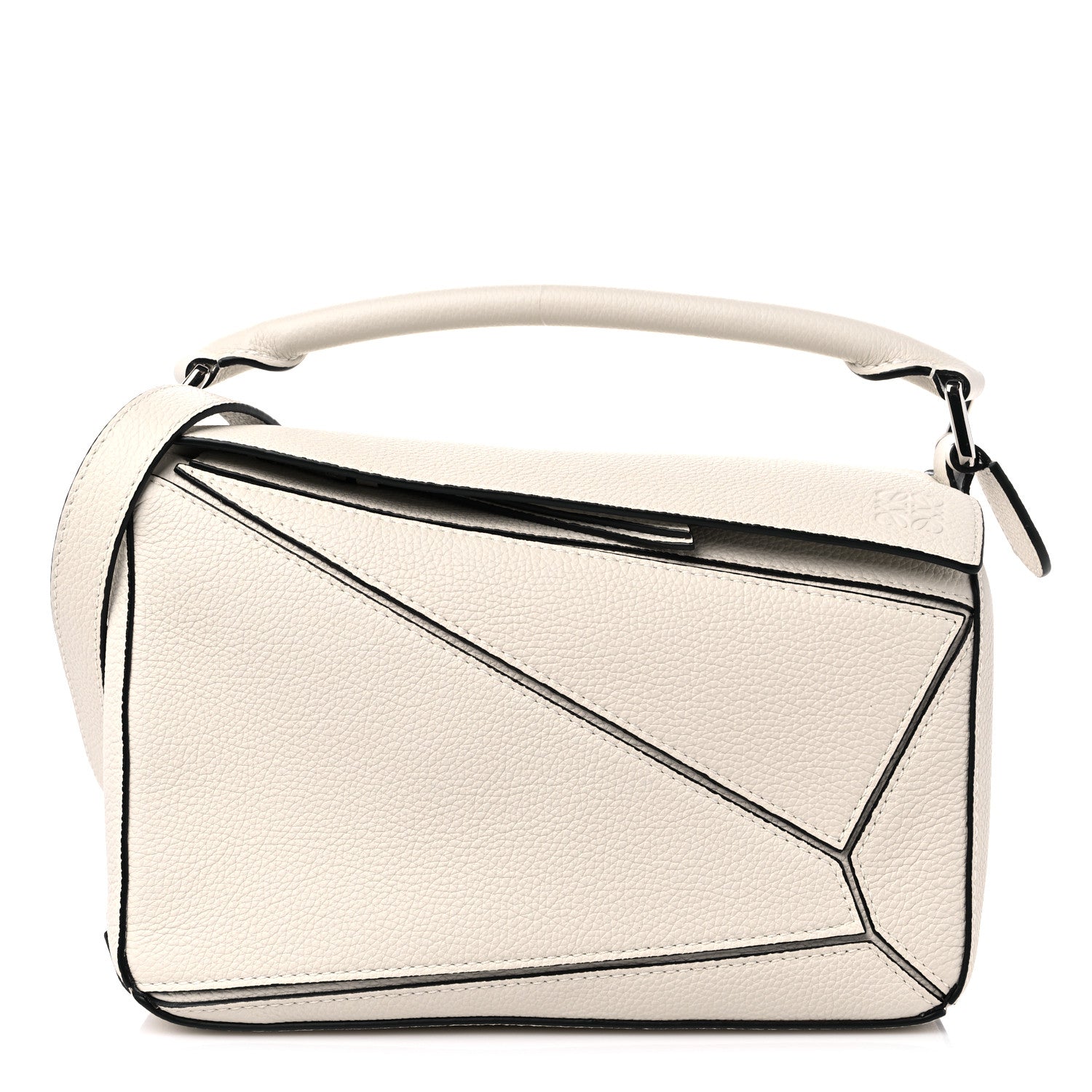 Loewe Grained Calfskin Small Puzzle Bag Soft White 1 of 9