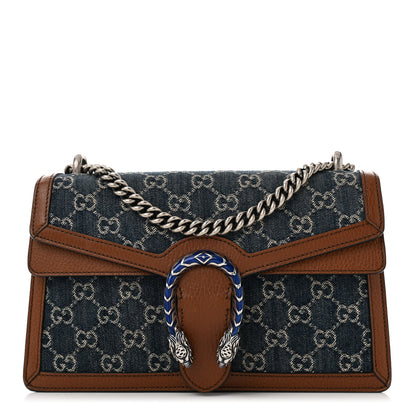 Gucci New Denim GG Monogram Dollar Calfskin Enamel Small Dionysus Shoulder Bag Blue Tea Cuir Epilog Electric Blue 1 of 11