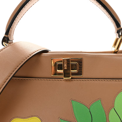 Fendi Nappa Nubuck Pequin Flower Inlay Mini Peekaboo Iconic Satchel Cuoio Multicolor 6 of 8