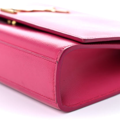 Saint Laurent Grain De Poudre Medium Classic Monogram Kate Satchel Lipstick Fuchsia 5 of 10