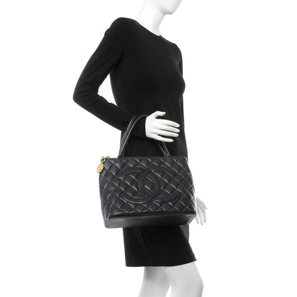 Chanel Caviar Quilted Medallion Tote Navy 2 of 7