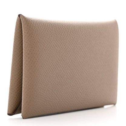Hermes Epsom Calvi Card Case Etoupe 3 of 8
