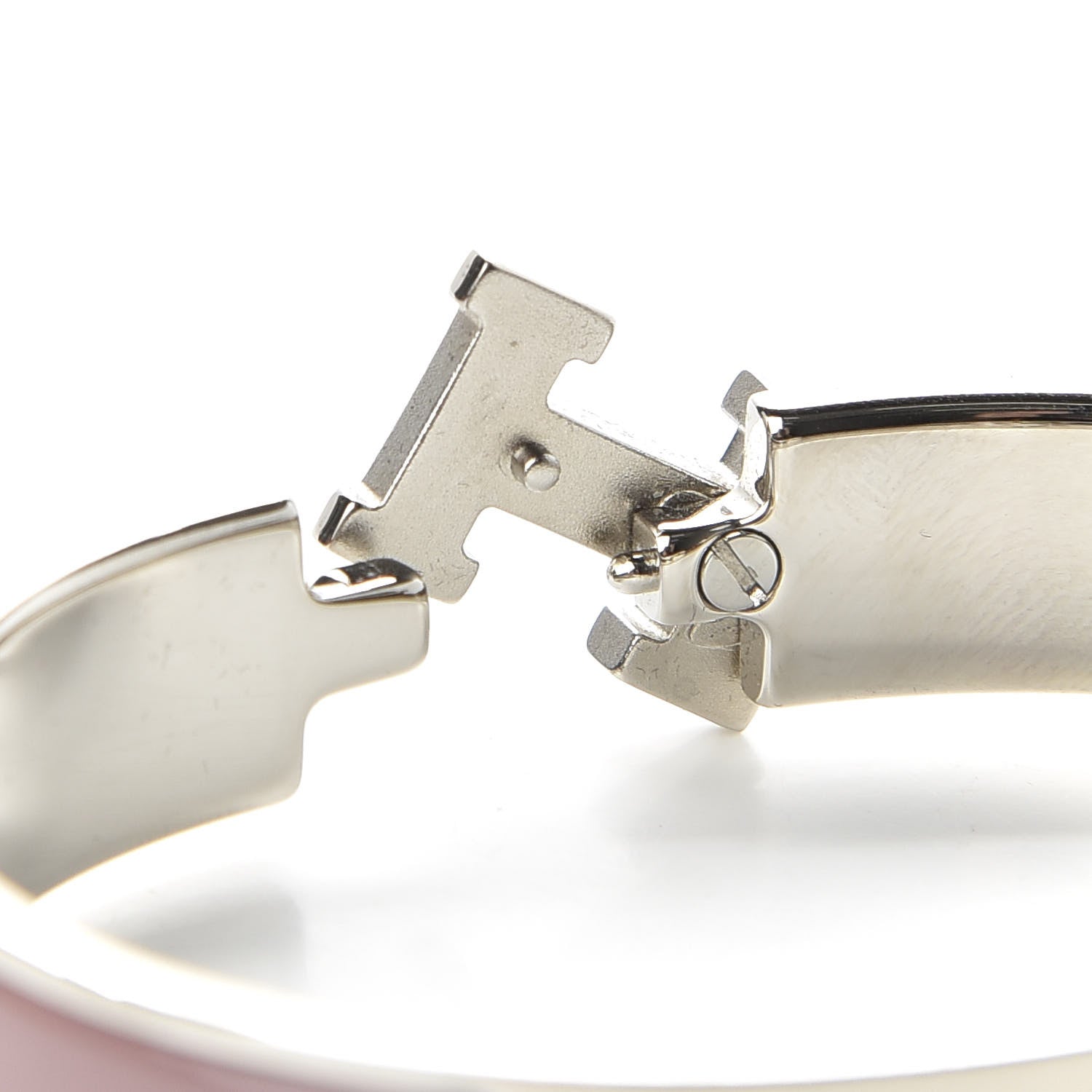 Hermes Enamel Narrow Clic Clac H Bracelet GM Dusty Rose 4 of 6