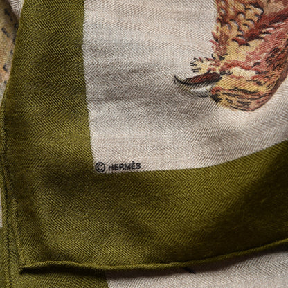 Hermes Cashmere Silk Belle Chasse Scarf 90 5 of 6