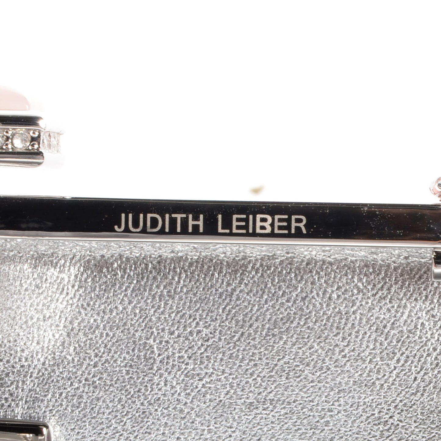 Crystal Fleurs Minaudiere Clutch Silver