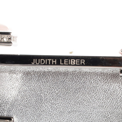Judith Leiber Crystal Fleurs Minaudiere Clutch Silver 6 of 8