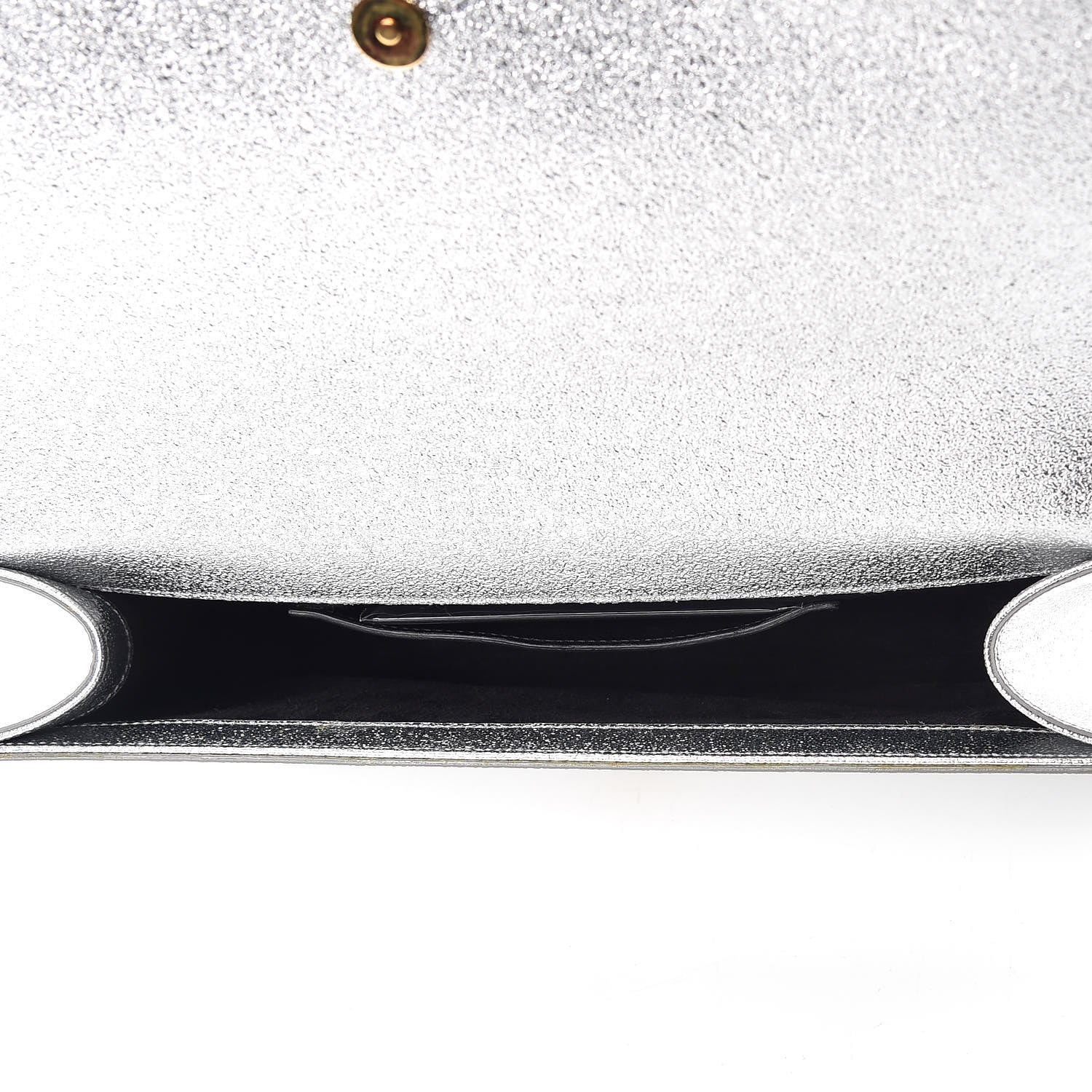 Saint Laurent Textured Metallic Calfskin Classic Monogram Cassandre Clutch Silver 7 of 9