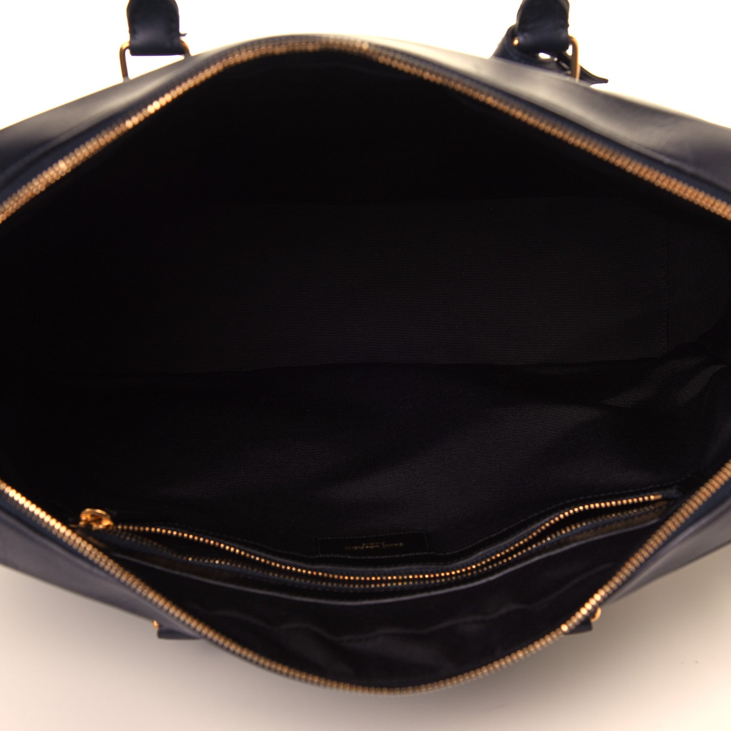 Saint Laurent Calfskin Small Classic Duffle Briefcase Deep Marine 8 of 10