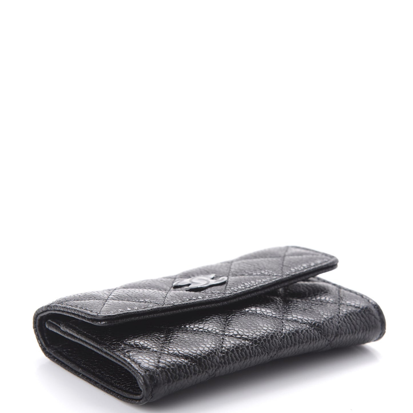 Caviar Quilted Incognito Flap Card Holder Black