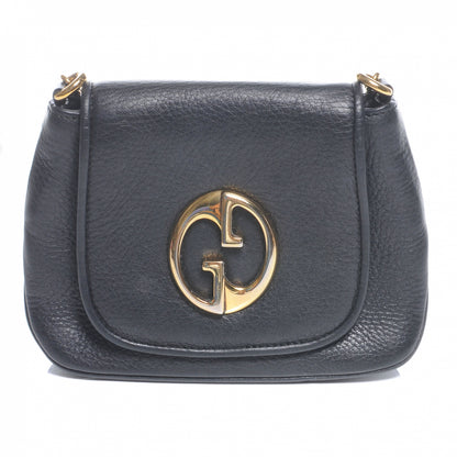 Gucci Pebbled Calfskin Small 1973 Chain Shoulder Bag Black 1 of 7