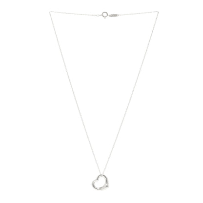 Tiffany Sterling Silver 16mm Elsa Peretti Open Heart Pendant Necklace 3 of 6