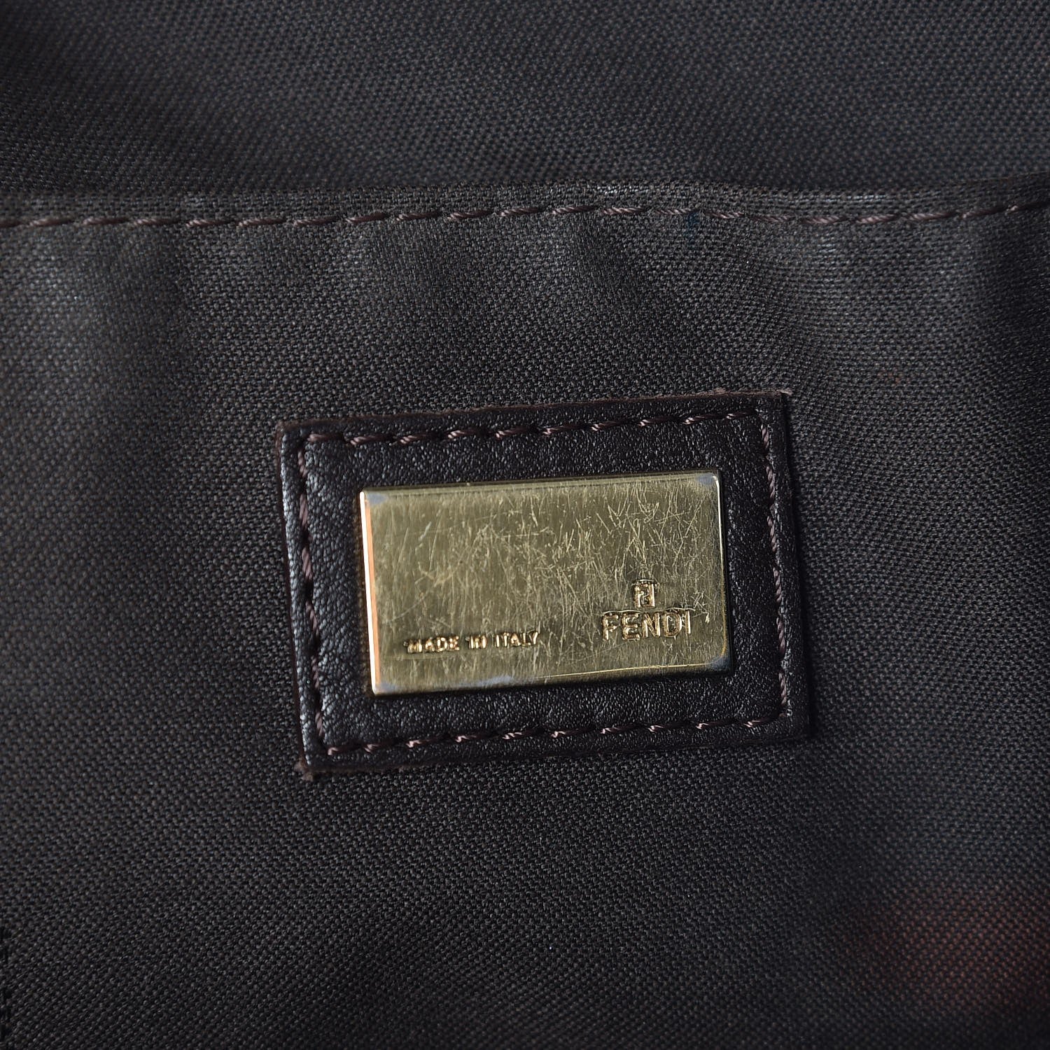 Fendi Denim Zip Top Tote Blue Brown 6 of 8