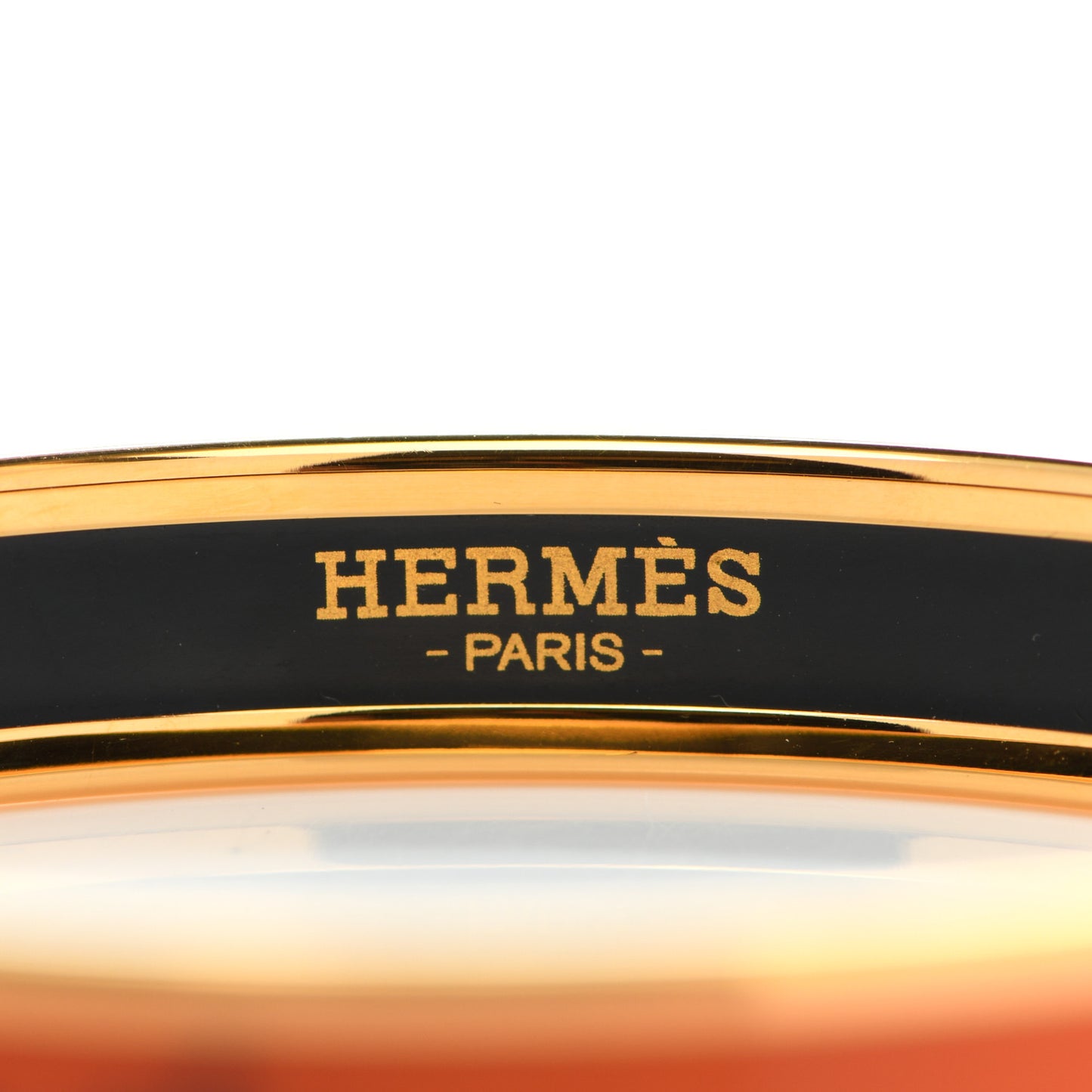 Enamel Printed Narrow Sellier Bracelet Orange