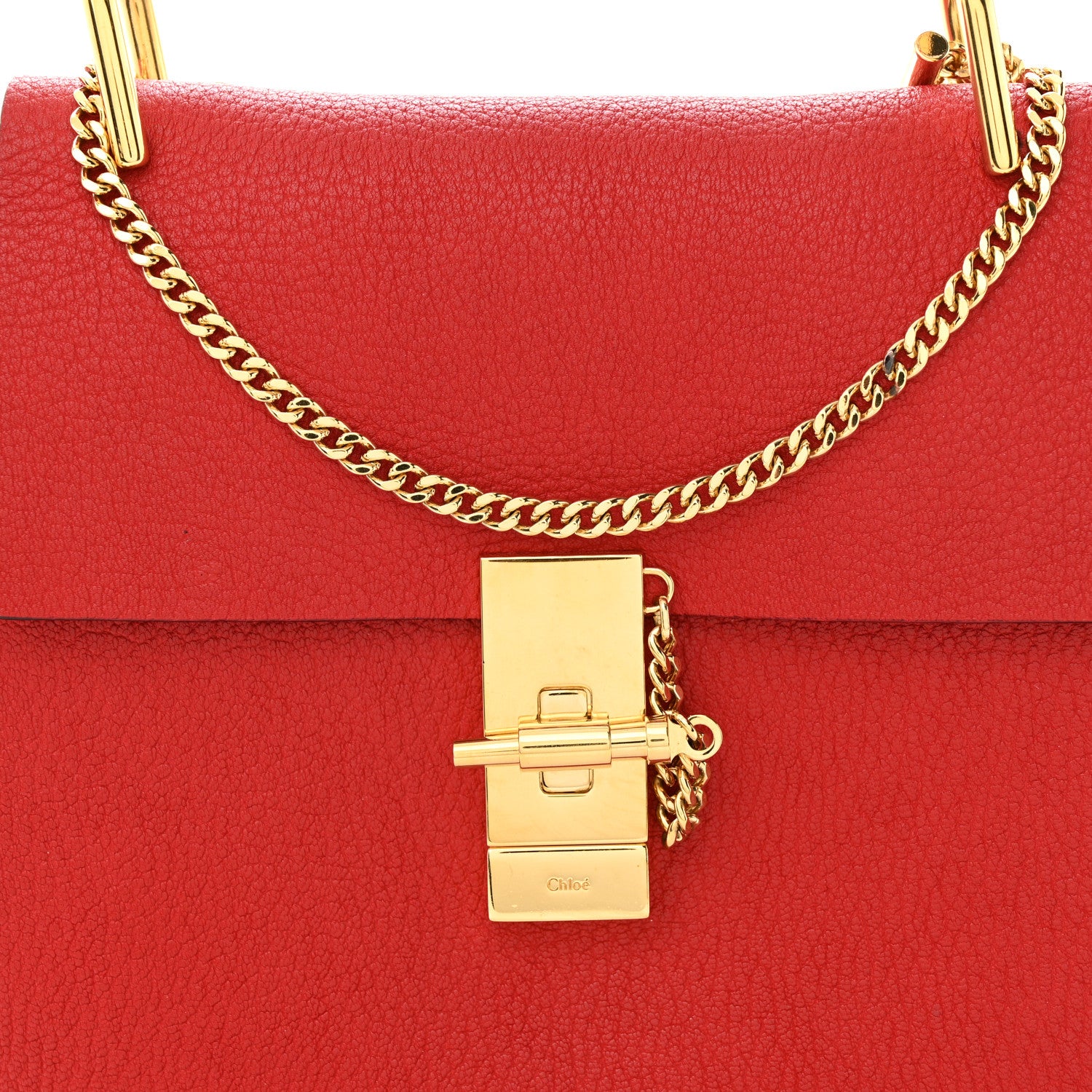 Chloe Goatskin Drew Shoulder Bag Red 7 of 10
