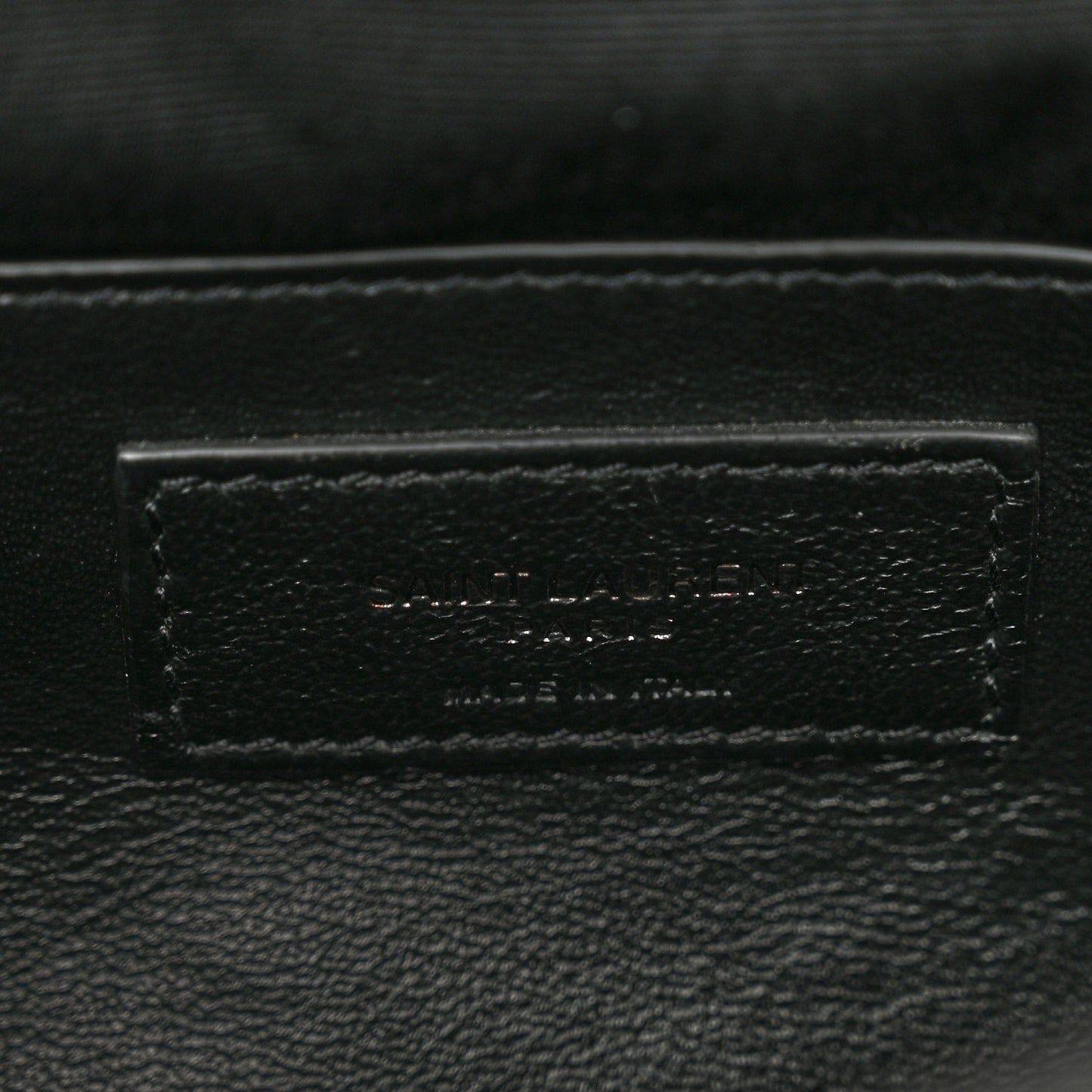 Sheepskin Matelasse Chevron Monogram Monochrome Large College Bag Black