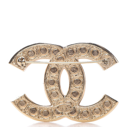Chanel Pearl Crystal CC Brooch Gold 3 of 5