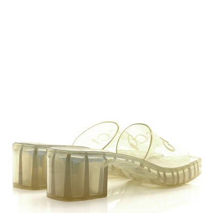 Gucci Rubber Gucci Logo Womens Platform 20/60mm Slide Sandals 38 Transparent 4 of 8