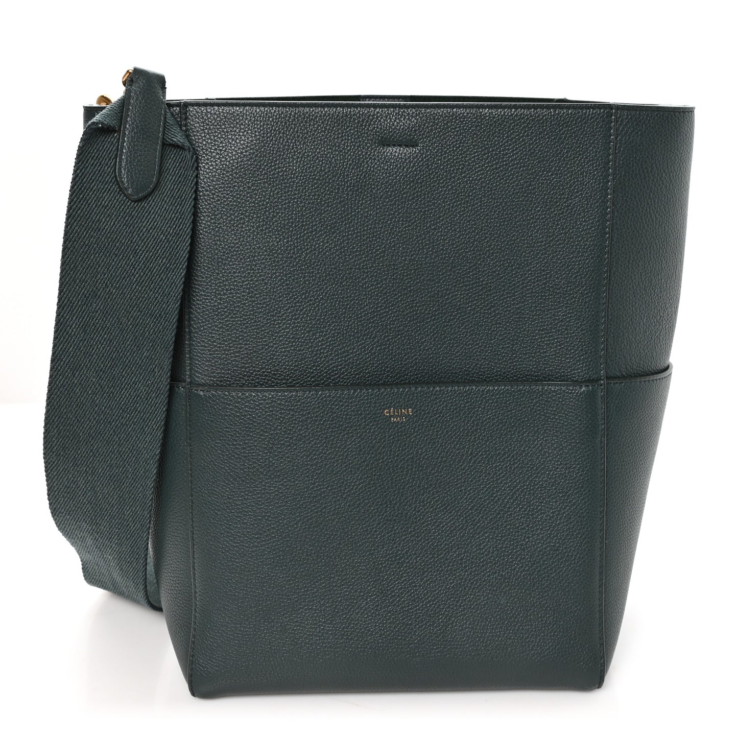 Soft Grained Calfskin Sangle Bucket Bag Amazone