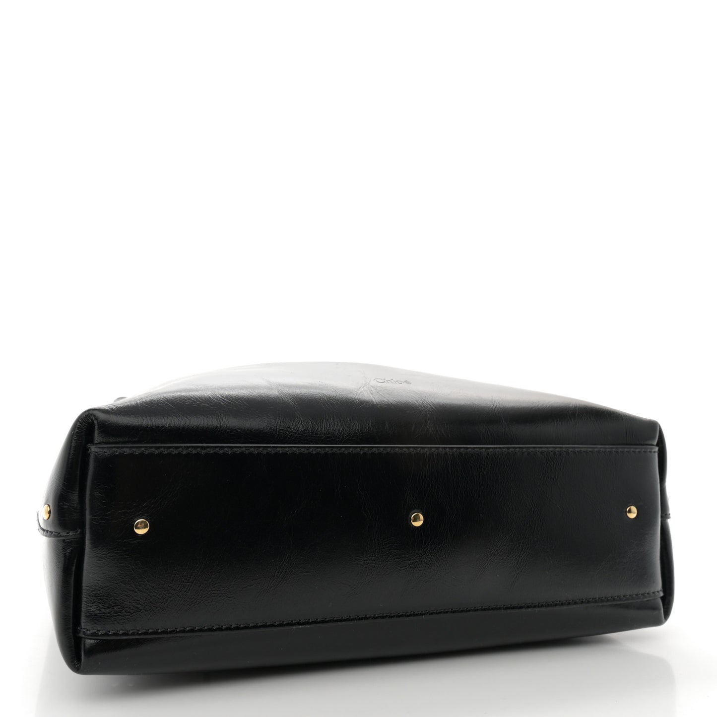 Shiny Calfskin Small Marcie Hobo Bag Black