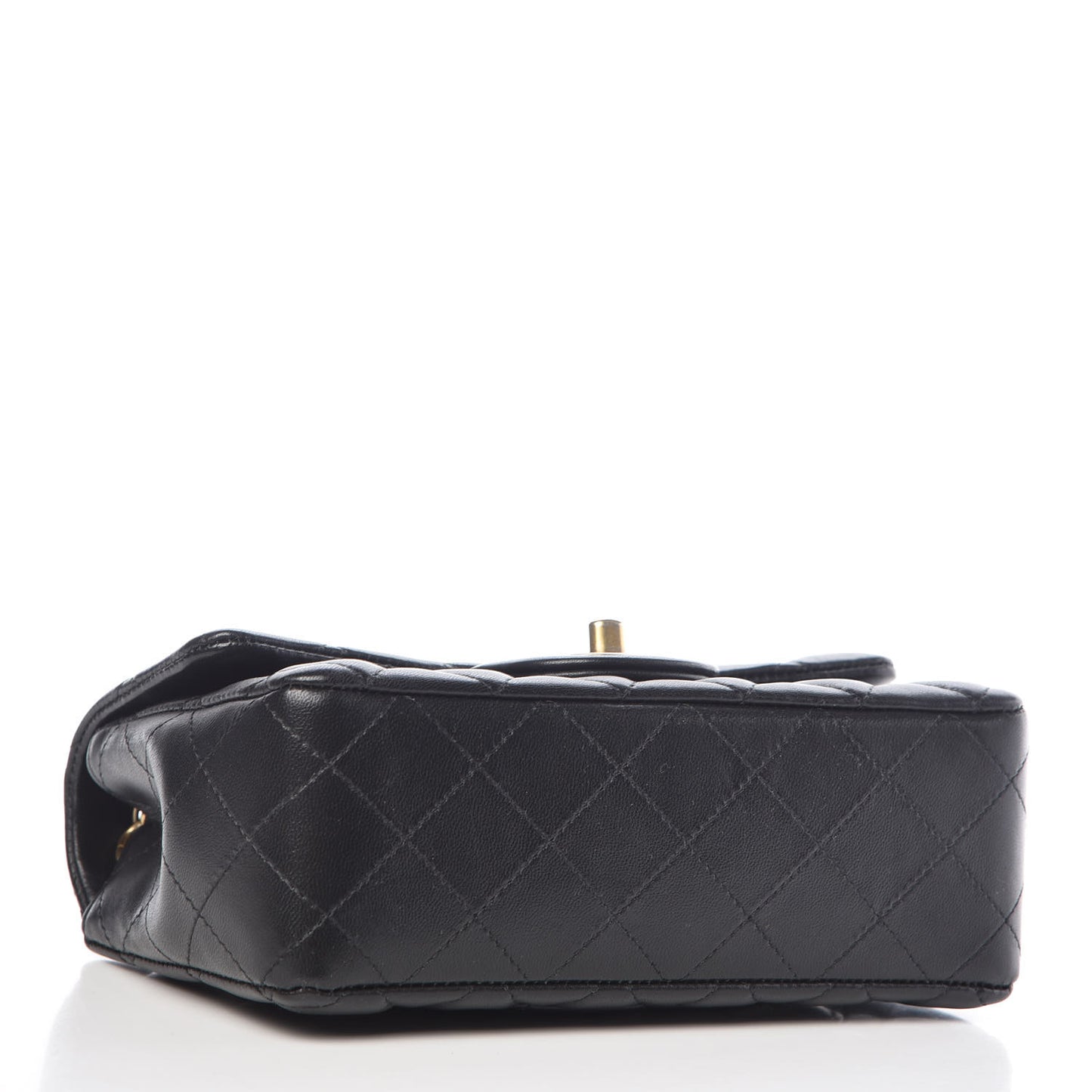 Lambskin Quilted Mini Rectangular Flap Black