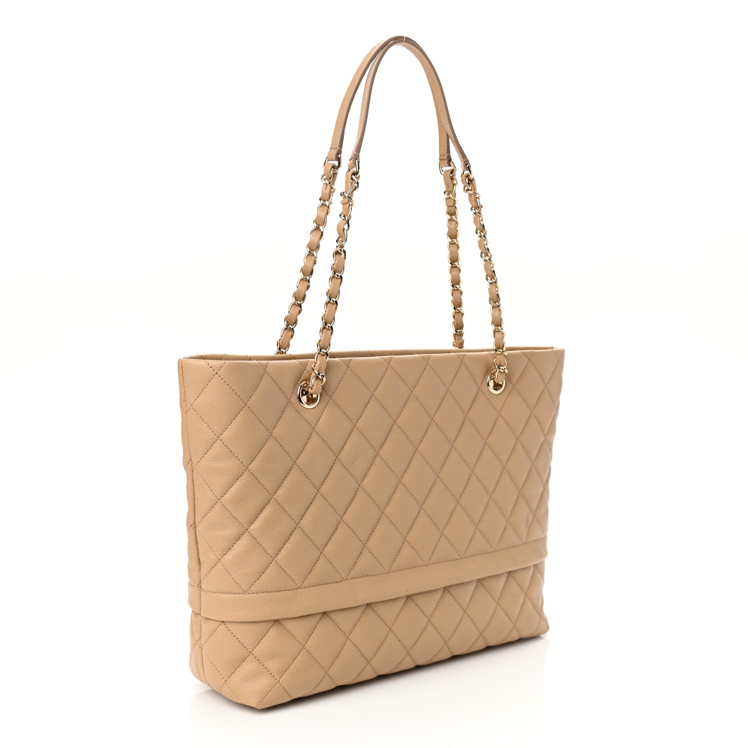Chanel Caviar Quilted Rolled Up Tote Beige 3 of 11
