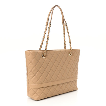 Chanel Caviar Quilted Rolled Up Tote Beige 3 of 11