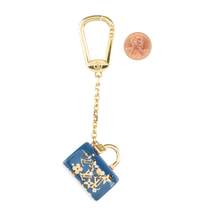 Louis Vuitton Resin Inclusion Speedy Bag Charm Key Chain Blue 2 of 4