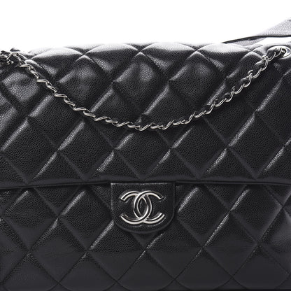 Chanel Glazed Caviar Large Nature Flap Bag Black 8 of 11