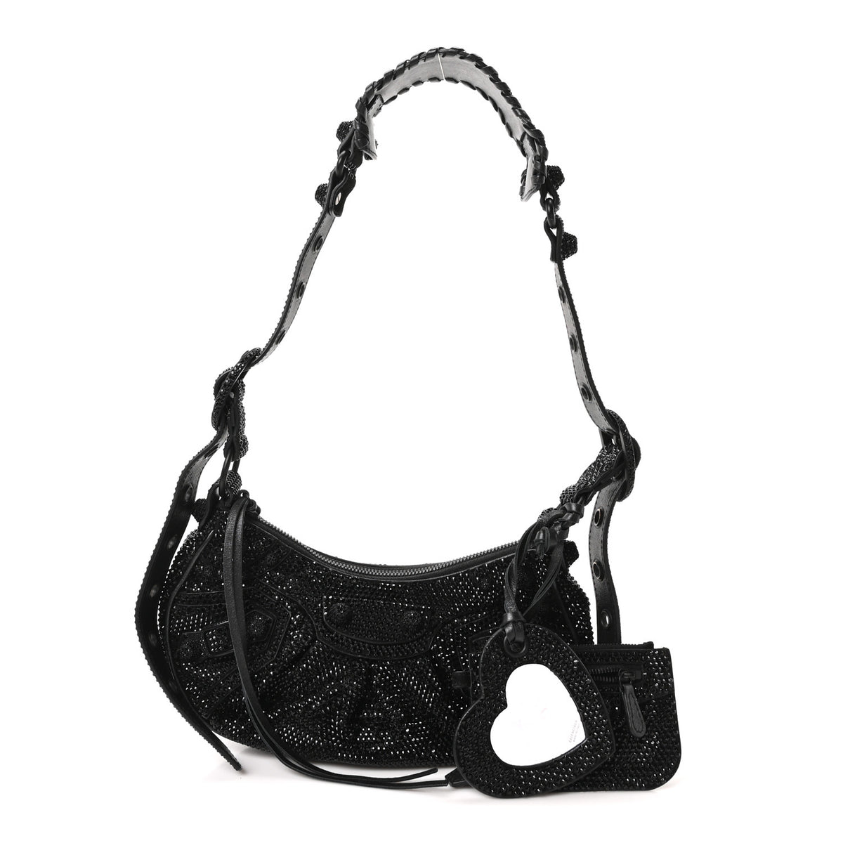 Balenciaga Strass Suede Le Cagole Shoulder Bag XS Black Jet 3 of 11