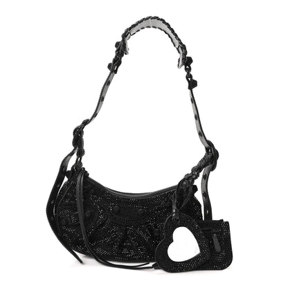 Balenciaga Strass Suede Le Cagole Shoulder Bag XS Black Jet 3 of 11