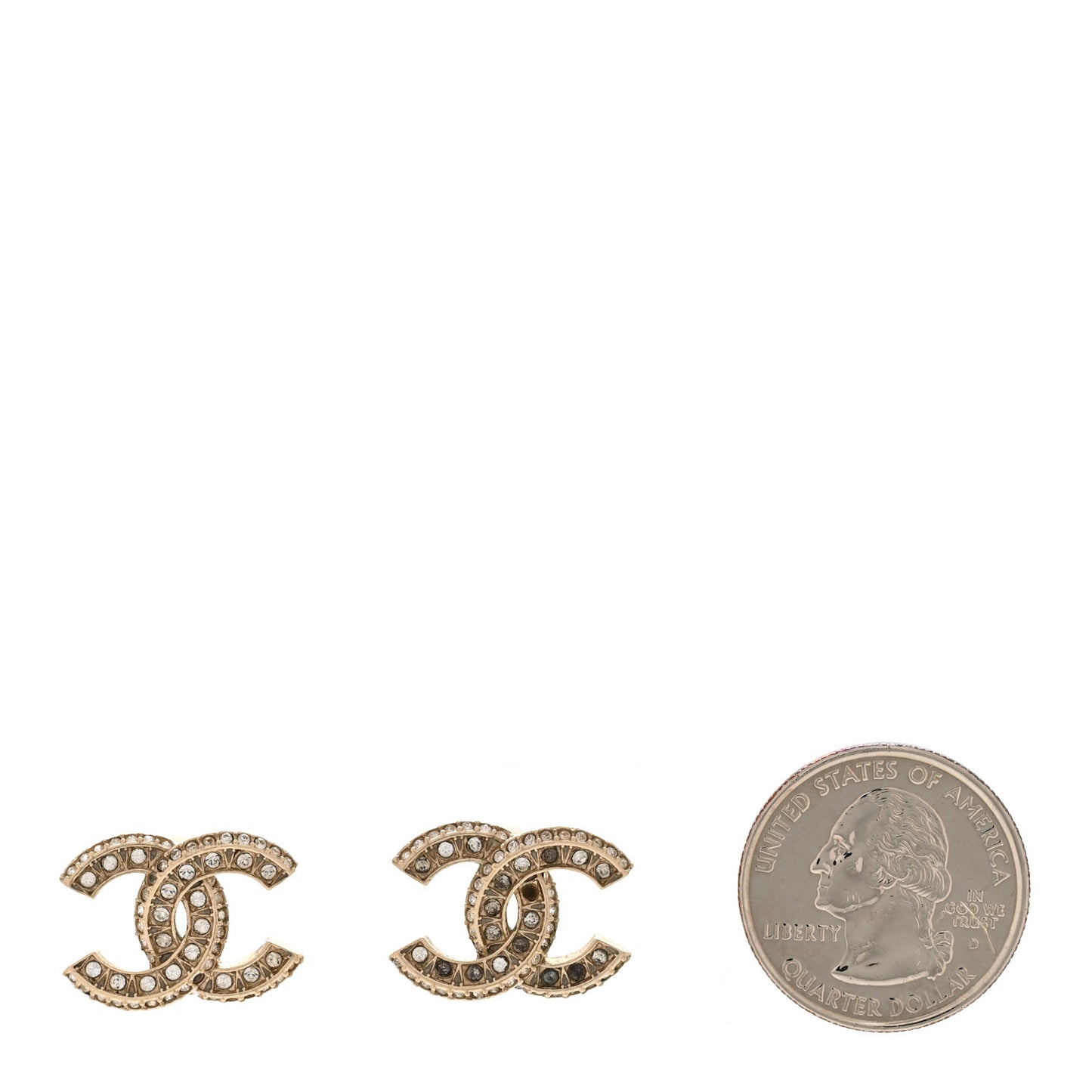Crystal Timeless CC Earrings Light Gold
