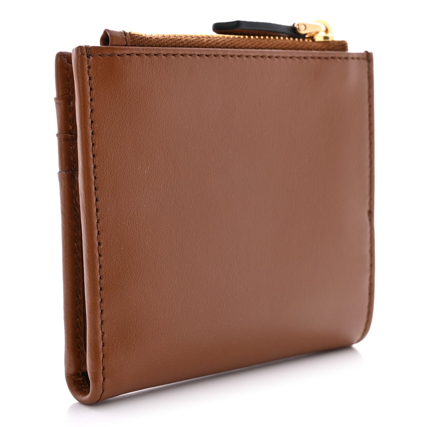 Calfskin Small Triangle Wallet Cognac