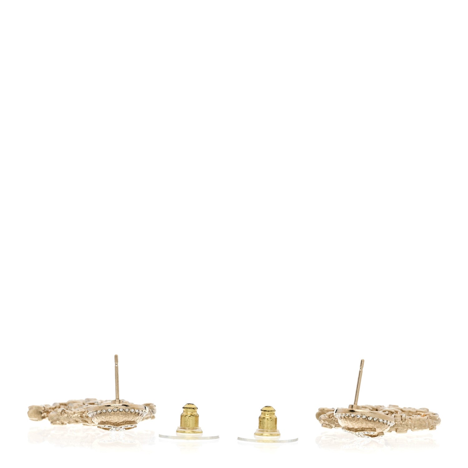 Chanel Crystal CC Drop Logo Earrings Gold 3 of 5