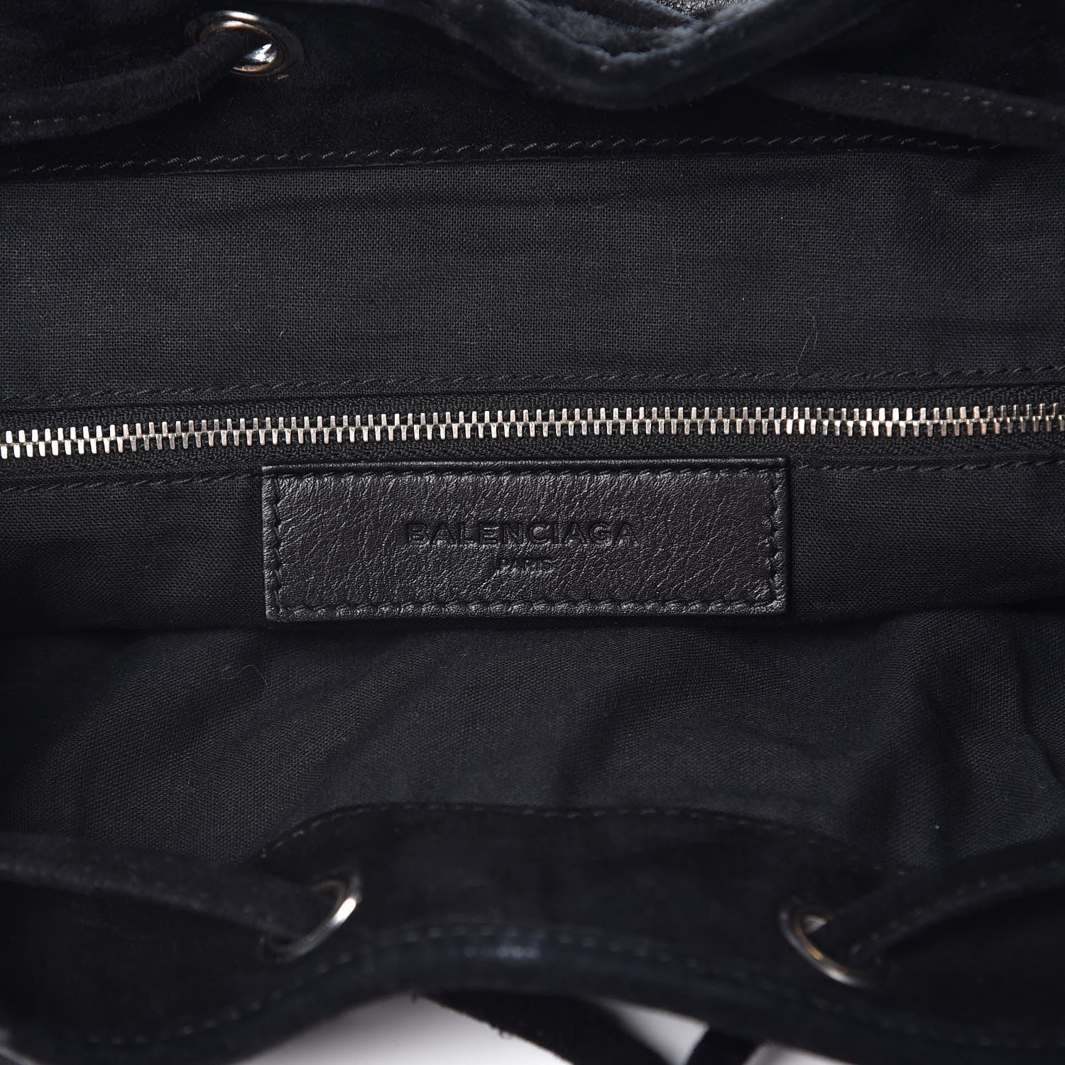 Balenciaga Suede Shearling Classic Silver Hardware Traveler Backpack Black 6 of 9
