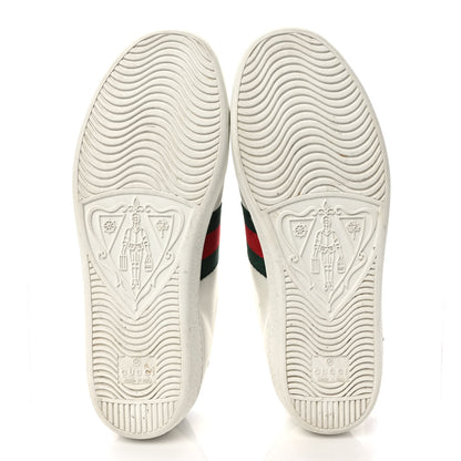 Gucci Calfskin Web Floral Embroidered Womens Ace Sneakers 35.5 White 5 of 9