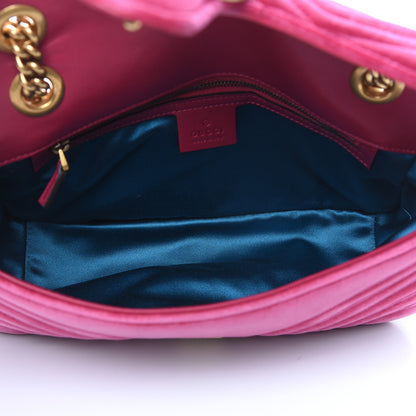 Gucci Velvet Matelasse Small GG Marmont Shoulder Bag Light Raspberry Rose 5 of 11