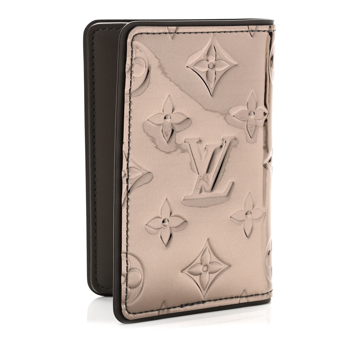 Mirror Monogram Pocket Organizer Gunmetal