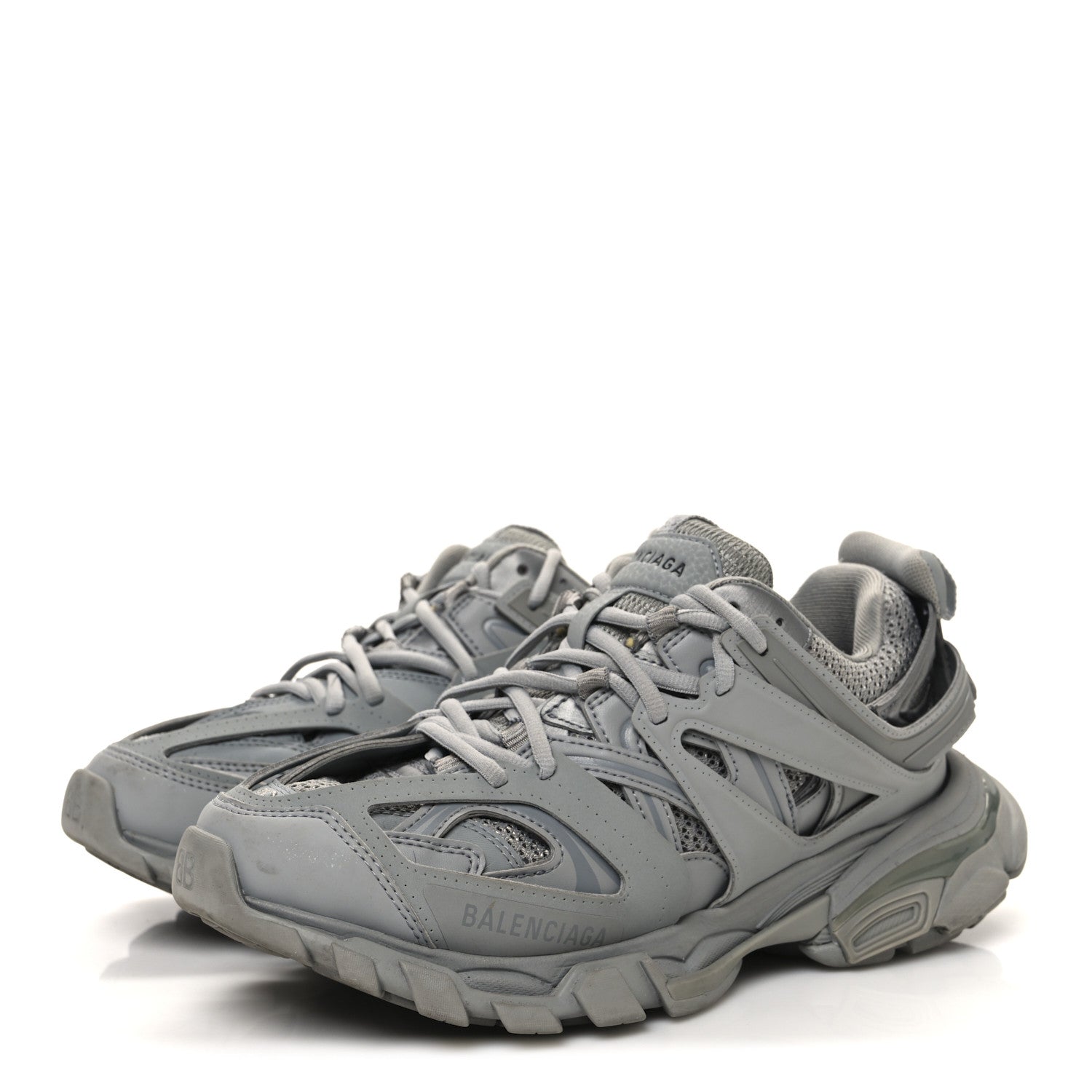 Balenciaga Rubber Mesh Fabric Monocolor Recycled Sole Womens Track Sneakers 39 Medium Grey 4 of 10