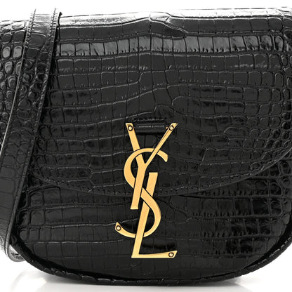 Saint Laurent Crocodile Embossed Calfskin Small Kaia Satchel Black 7 of 10