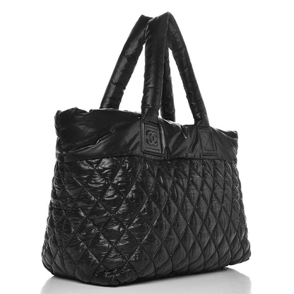 Chanel Nylon Quilted Large Coco Cocoon Tote Black 3 of 7